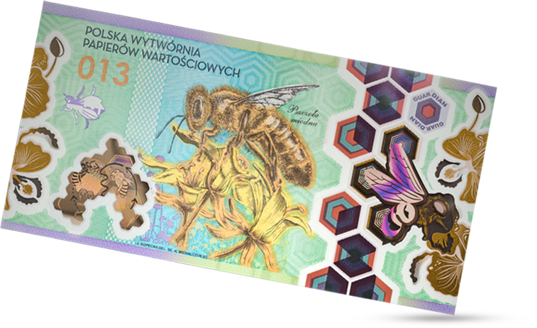 TEST NOTE PWPW HONEY BEE 013  PWPW  test note polymer substrate 